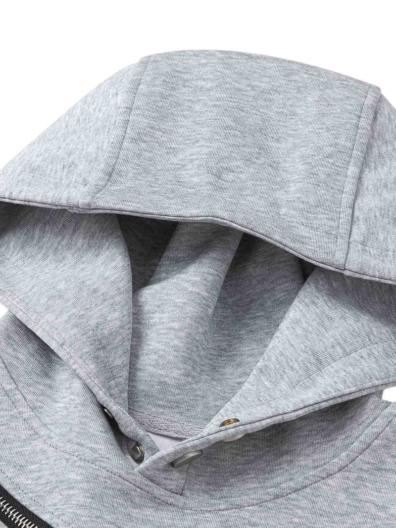 Deconstructed Rivet Angular-Zip Hoodie