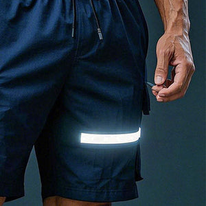 Pantalones cortos deportivos reflectantes que absorben la humedad para hombre