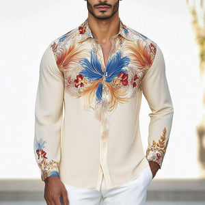 Men's Summer Brightly Printed Casual Skin-Friendly Shirt
