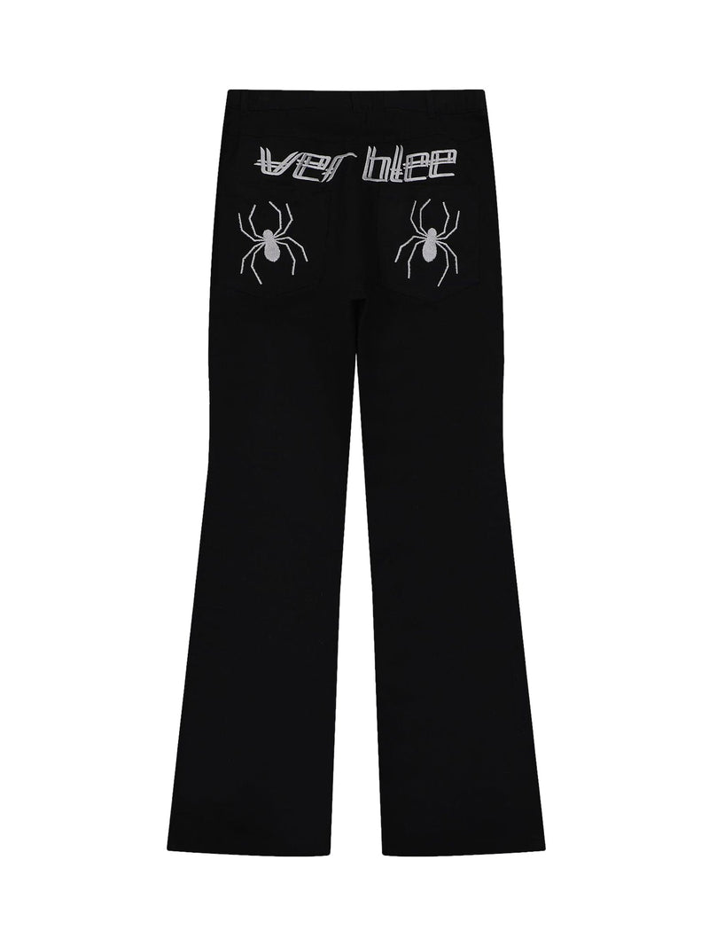 Street Spider Printed Zipper Casual Pants