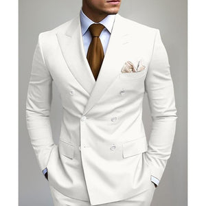 Men's Solid Color Double Breasted Blazer