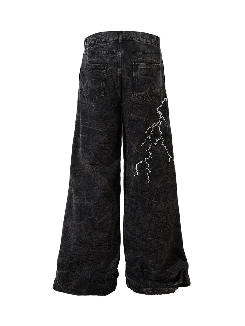 High Street Hip-hop Distressed Washed Jeans