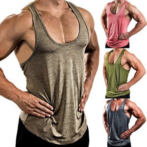 CAMISETA SIN MANGAS CON CUELLO EN V DE COLOR LISO PARA HOMBRE CAMISETA SIN MANGAS