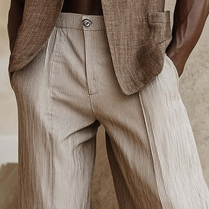 Pantalones casuales sencillos de color sólido de moda de primavera para hombre