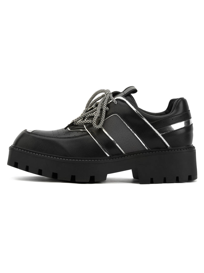 High Street Hip Hop Metal Design Leather Shoes