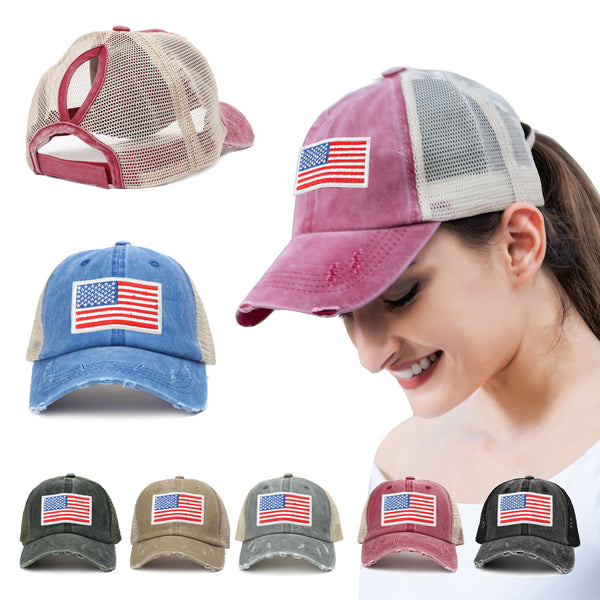 COTTON WASHED INDEPENDENCE DAY FLAG BASEBALL HAT