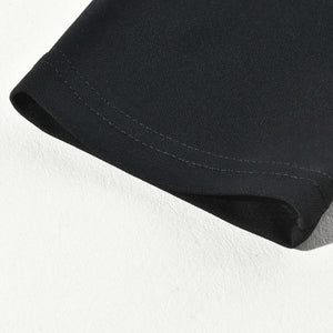 Camiseta de manga larga con cuello redondo y cremallera con costuras de cuero para hombre (camiseta interior no incluida)