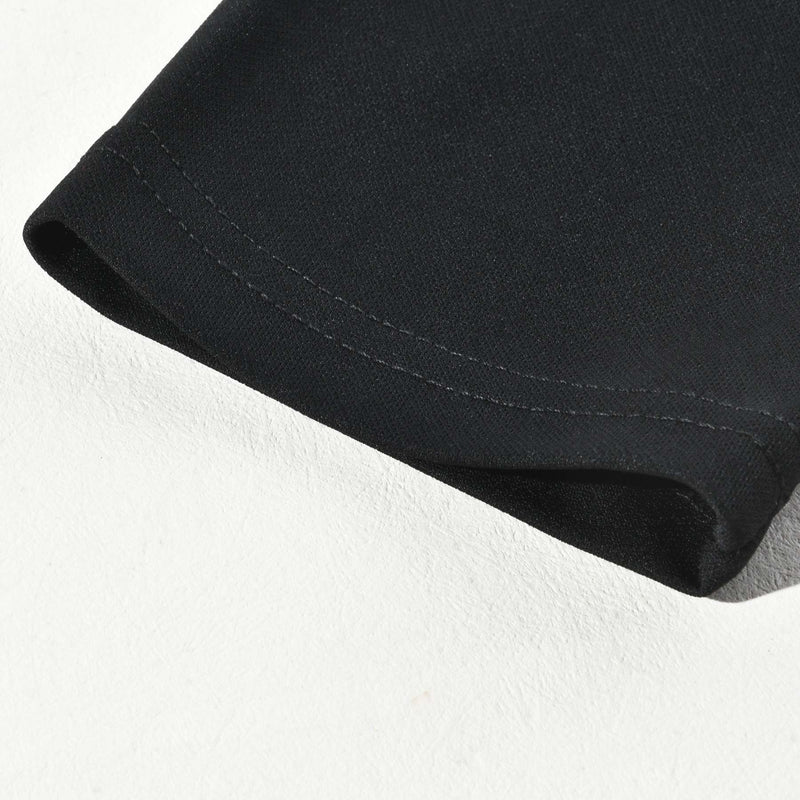 Camiseta de manga larga con cuello redondo y cremallera con costuras de cuero para hombre (camiseta interior no incluida)