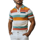 Men's Spring And Summer Fashion Casual Contrast Stripe Print Short Sleeve POLO Shirt MTA2217C3K