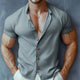 Camisa básica de verano de manga corta y cómoda para hombre