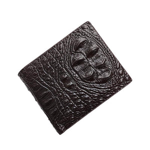 Men's Short Vintage Crocodile Head Multi-Card Wallet