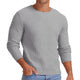 Herren-Strickpullover mit Waffelmuster und Rundhalsausschnitt