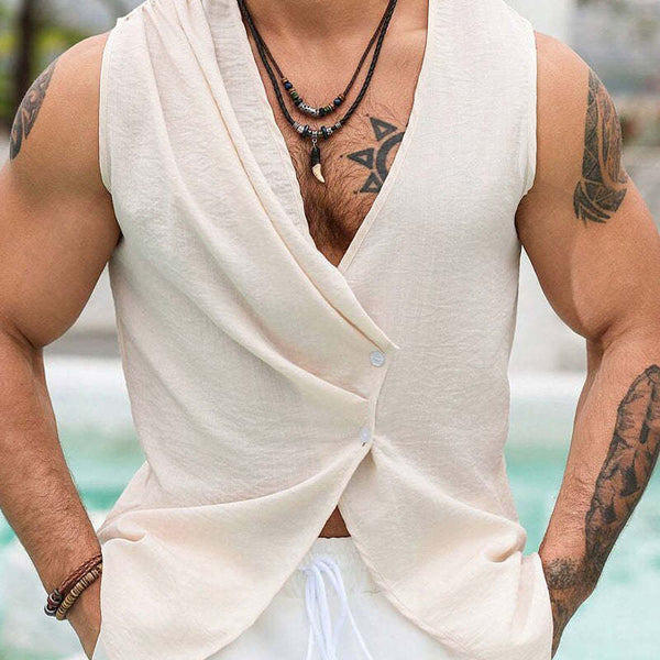 Men's Fashionable V-Neck Solid Color Tank Top