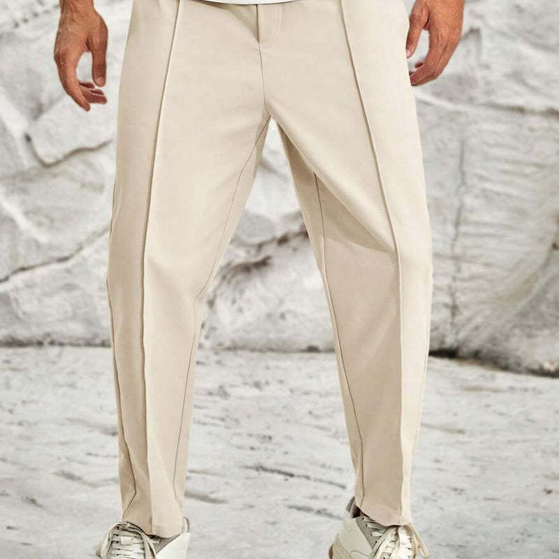 Men's Solid Color Casual Elastic Waist Pants