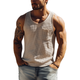 Camiseta sin mangas informal de estilo waffle para hombre, de primavera y verano