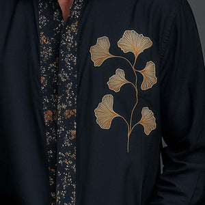 Men's Spring Fashion Embroidered Long Sleeve Shirt