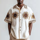Men's Western Vintage Embroidered Short Sleeve Shirt