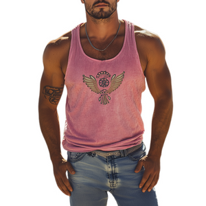 Klassisches, lässiges amerikanisches Retro-Strick-Tanktop mit Stickerei für Herren