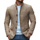 Blazer informal de lino con cuello alto y botonadura sencilla para hombre
