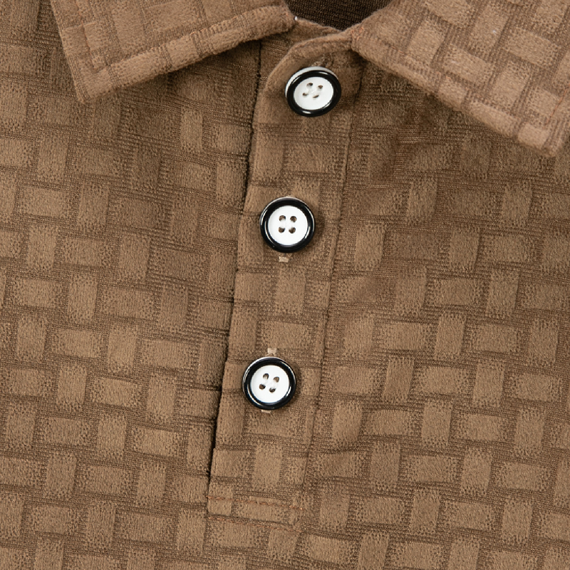 Men's Textured Striped Short-Sleeved POLO Shirt MTA0740D5X