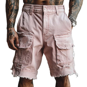 Men's Fashion Raw Edge Denim Shorts