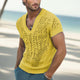 Camiseta de punto de malla transpirable con cuello en V de moda de verano para hombre
