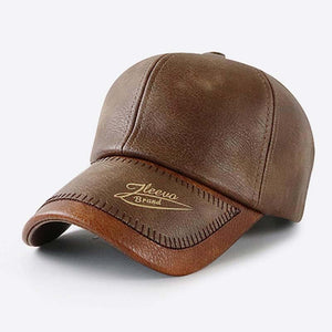 Men's Vintage Plush Warm Leather Baseball Cap