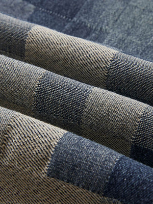 Vaqueros de pierna ancha con estampado de cuadros jacquard 