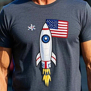 Camiseta de manga corta con estampado sencillo para hombre