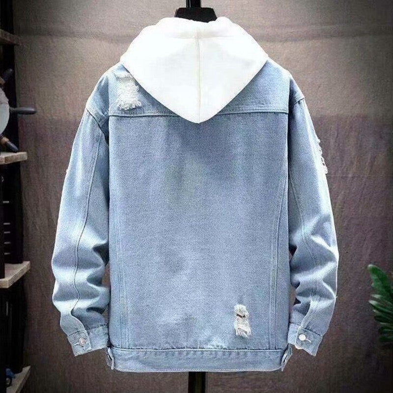 WATER WASHED SOLID COLOR DENIM JACKET