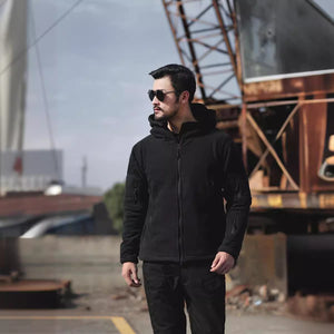 CHAQUETA DE POLAR CÁLIDA PARA EXTERIORES, CHAQUETA CON CAPUCHA, SUDADERA CON CAPUCHA