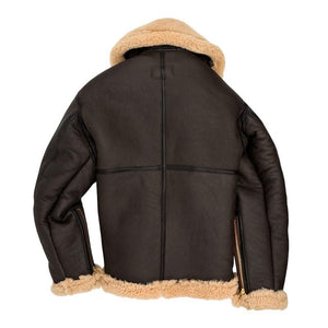 Herrenjacke aus Leder und Samt mit Revers