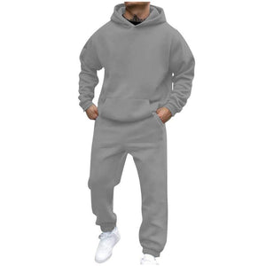 Herren Casual Loose Fleece Langarm Hoodie Jogginghose Set