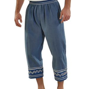 Pantalones cortos con estampado geométrico estilo étnico retro informal para hombre