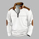 Men's Colorblock Zipper Stand Collar Long Sleeve Casual Sweatshirt