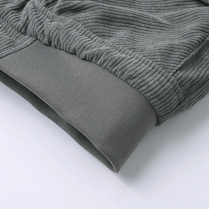 Men's Casual Lapel Corduroy Thickened Lambswool Multi-Pocket Zipper Jacket