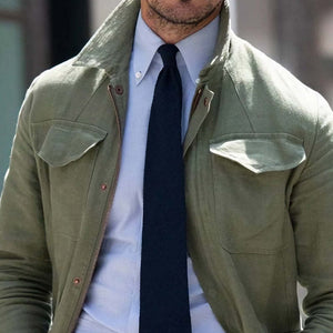 Men's Spring And Autumn Army Green Cotton Work Jacket