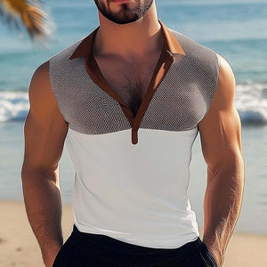 Klassisches Tanktop für Herren im Sommer mit tiefem V-Ausschnitt