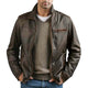 Herren Vintage Reißverschluss Lederjacke
