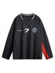 Jersey Contrast Color Stitching Long Sleeve T-shirt