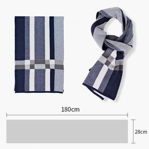 Men's British Style Pattern Knitted Warm Scarf