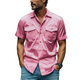 Men's Fashion Spring Summer Casual Satin Short Sleeve Shirt