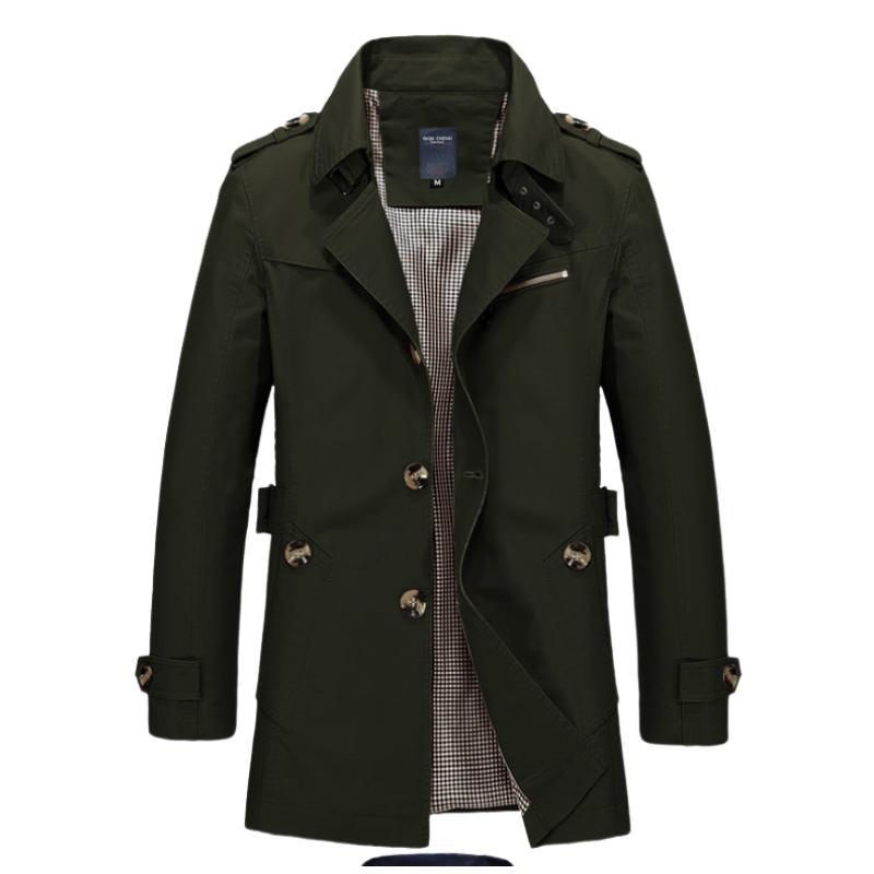 Men's Mid-length Lapel Trench Coat