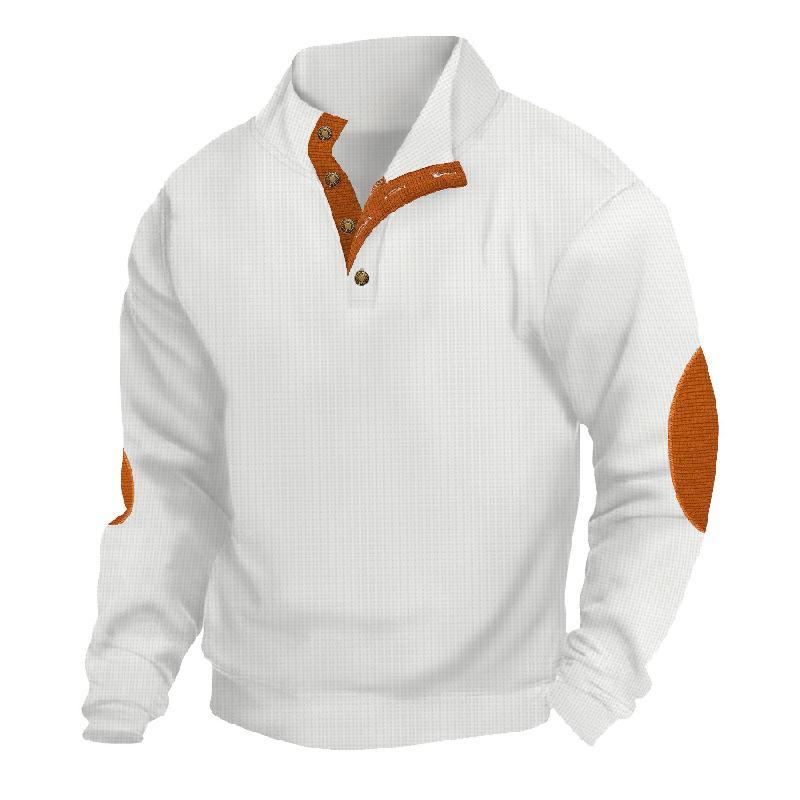 Men's Outdoor Casual Stand Collar Waffle Sweatshirt