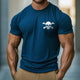 Men's Retro Casual Skull Print Round Neck Short Sleeve T-Shirt