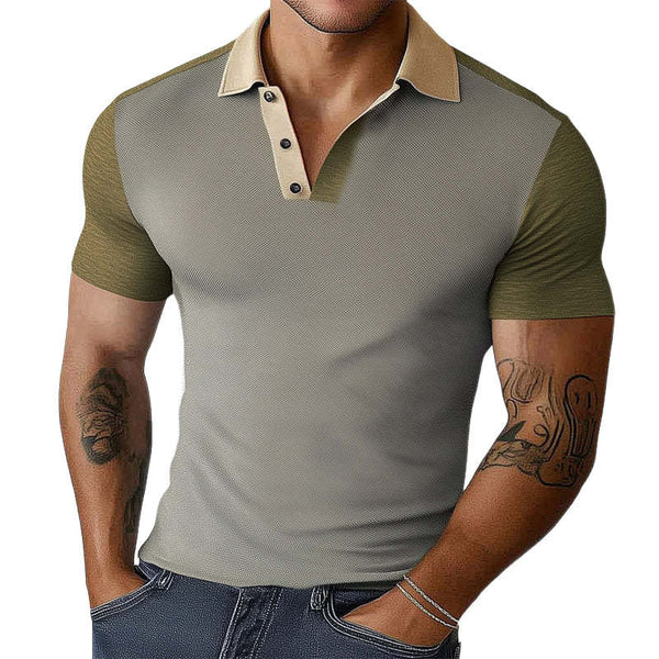 Men's Comfortable Summer Basics Classic Knitted Polo T-Shirt MTA2868C5U