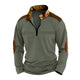 Men's Colorblock Zipper Stand Collar Long Sleeve Casual Sweatshirt