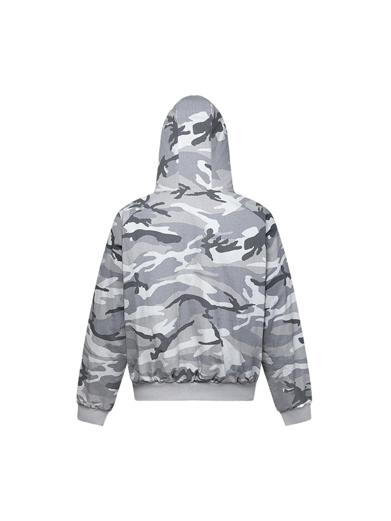 Camouflage Fleece Hooded  Jacket