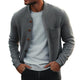 Herren-Strickjacke mit Retro-Rundhalsausschnitt und Brusttasche