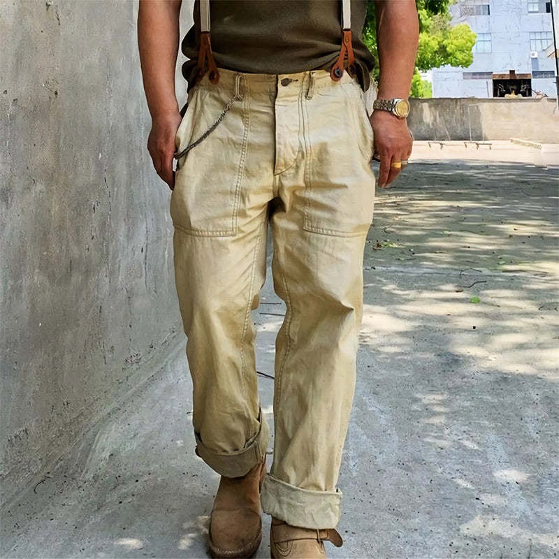 Pantalones cargo caqui vintage para hombre